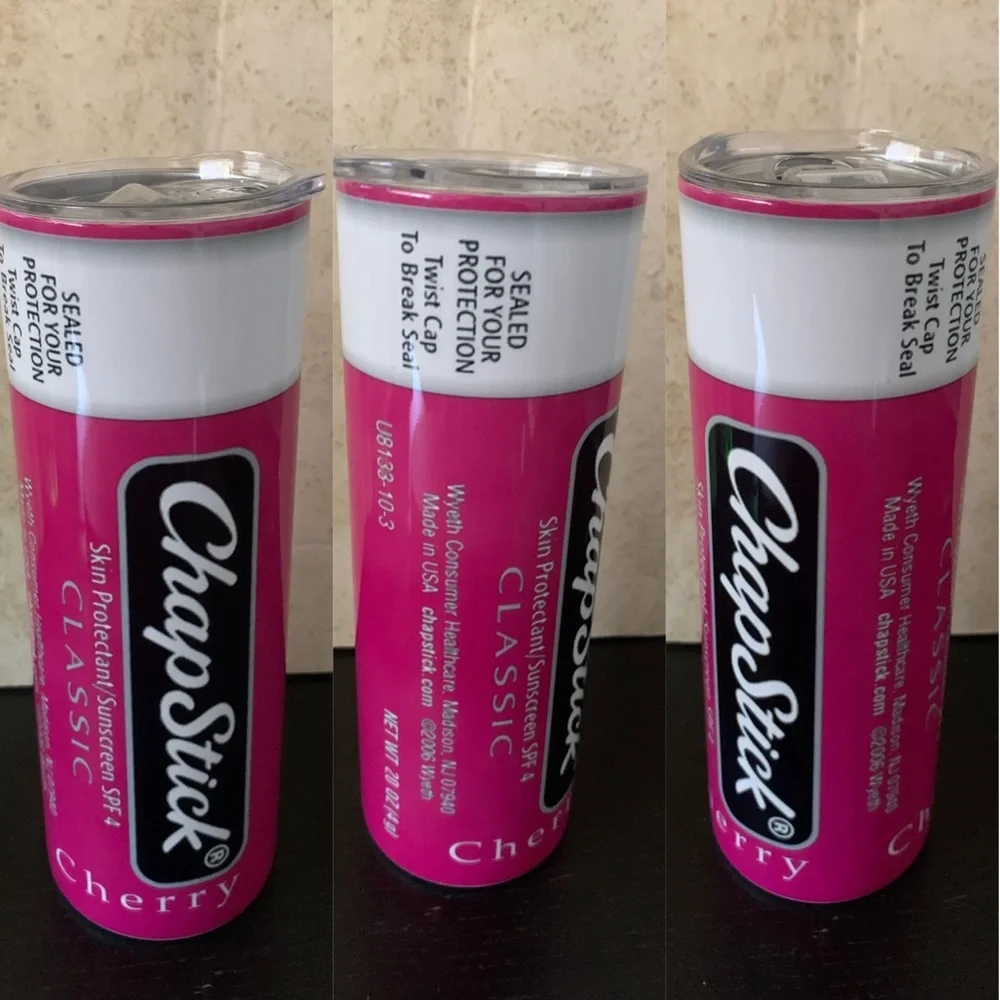 Cherry chapstick tumbler cup - Picture 1 of 3